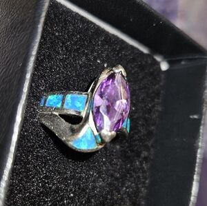 Elegant Purple and Blue Stone Ring